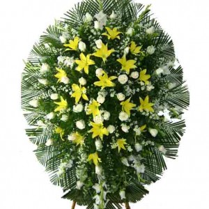 Pedestal Funebre en Rosas y Lirios Ref.005