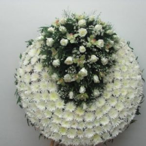 Corona Fúnebre en Rosas y Orquídeas Ref.042