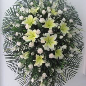 Pedestal Fúnebre con Lirios y Gladiolos Ref.001