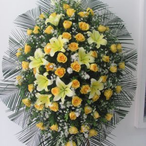 Pedestal Fúnebre en Rosas y Lirios Ref.010